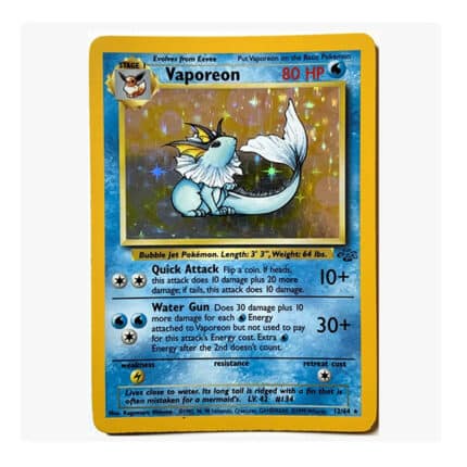 Vaporeon Holo Rare Card 12/64 Jungle Set  (LP)