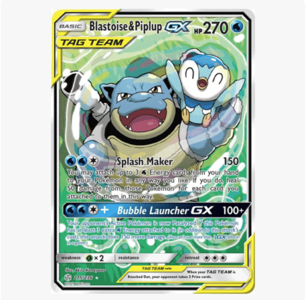 Blastoise & Piplup GX #38 Pokemon Cosmic Eclipse ( NM )