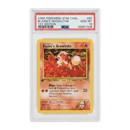 2000 Pokémon Gym Challenge - Blaine's Growlithe #62 - PSA 10 GEM MT