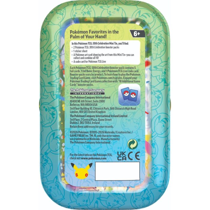 Pokémon TCG 30th Celebration - Mini Tin + Lumiose City – Mini Tin ( Random artwork ) - Image 5